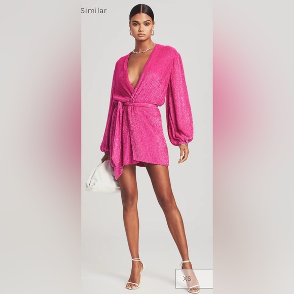 NWT Retrofête Hot Pink GABRIELLE SEQUIN ROBE - Picture 1 of 15
